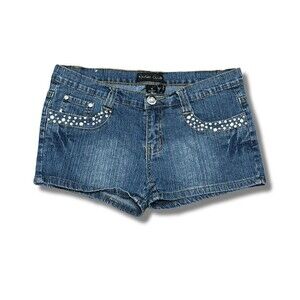 Tough Club Denim Short Shorts Womens Size 11 Blue Medium Wash Low Rise